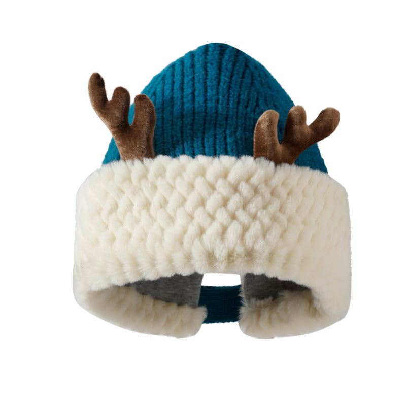 Cute Christmas Cute Antler Plush Knit Hat DPH1331