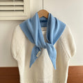 Simple Wool-Blend Solid Color Triangle Knit Scarf 6W6NSC85