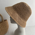 Minimalist Foldable Raffia Hat - DippedShop Wholesale - #4339