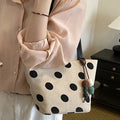 Vintage Polka Dots Canvas Shoulder Bag 6W10BBG1354