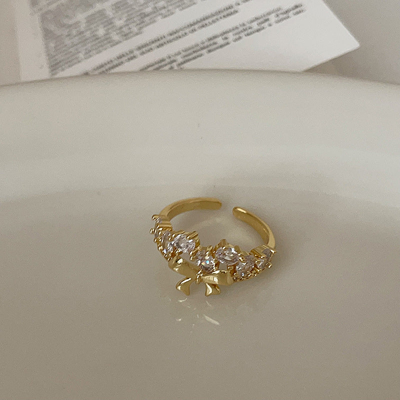 Cubic Zirconia Bow Ring - DippedShop Wholesale - #0707