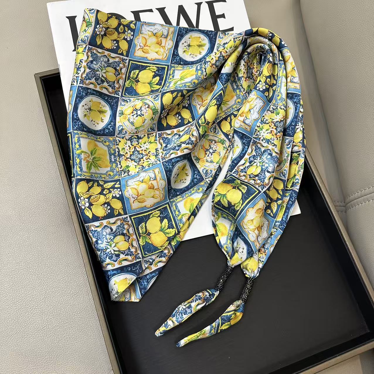Chic Solid Color Floral Print Silk Scarf 6W6NSI215
