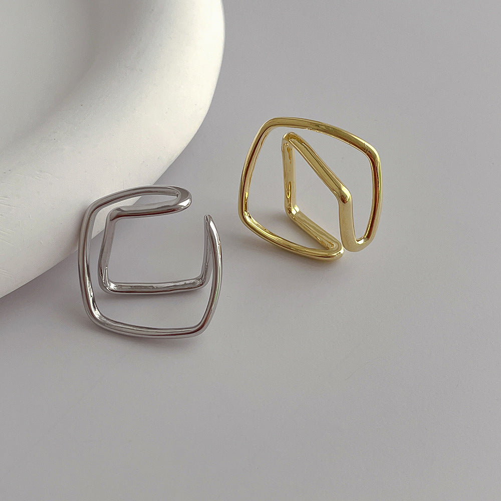 Simple Irregular LIne Metal Clip Earrings DPJE1821