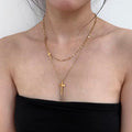 Gold Plated Layered Necklace - DippedShop Wholesale - #6115