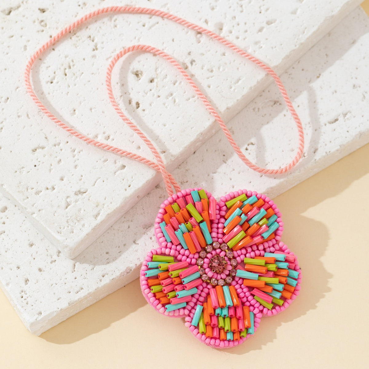 Sweet Handmade Beads Floral Pendant Keychain Bag Charm 6W10BBC778