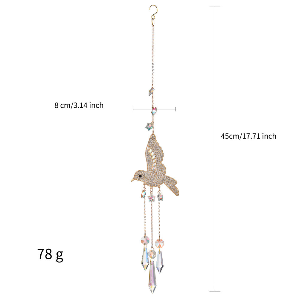 Sparkling Hummingbird Crystal Sun Catcher Wind Chime 6H7HLS206