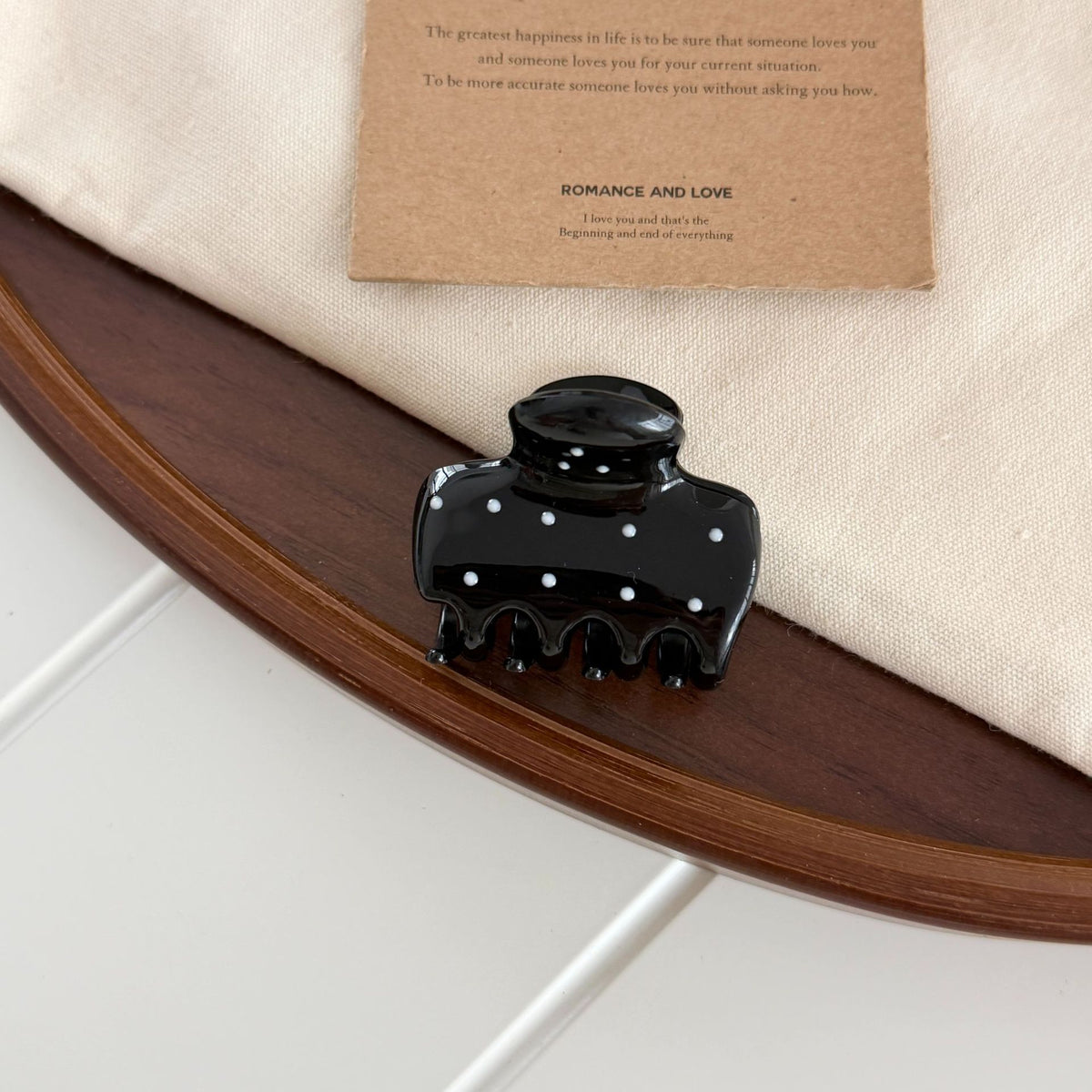 Cute Polka Dot Mini Square Hair Claw 6W6HCP1627