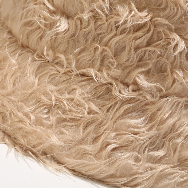 Fluffy Thick Warm Solid Color Winter Bucket Hat 6W6HAT533