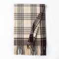 Minimalist Plaid Tassel Imitation Cashmere Scarf 6W6NSW292