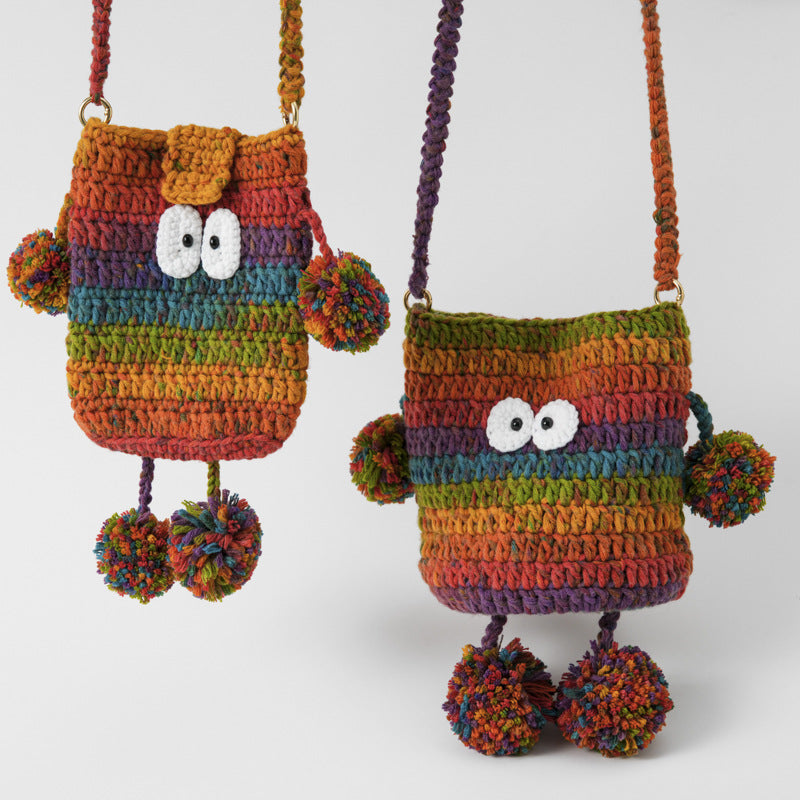 Colorful Crochet Crossbody Bag - DippedShop Wholesale - #3603