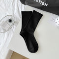 Casual Thin Breathable Solid Color Crew Socks 6W8FSO522