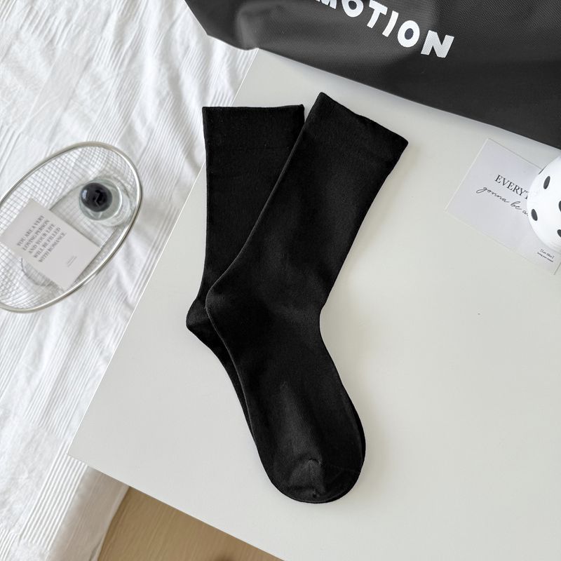 Casual Thin Breathable Solid Color Crew Socks 6W8FSO522