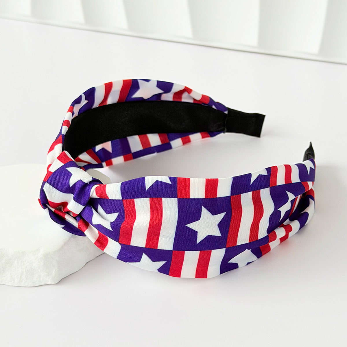 Trendy Start Pattern Knotted Wide Hair Band 8AS6HBD67L