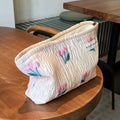 Sweet Tulip Jacquard Ruffled Style Makeup Bag MK2BW6S10BOB65