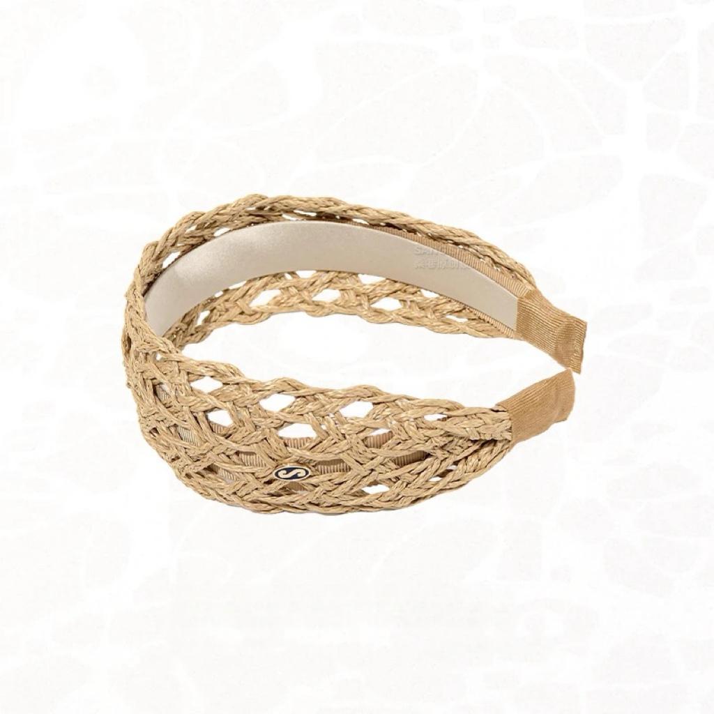 Stylish Handmade Straw Hollow Wide Headband MK2PIM6W6HBD71