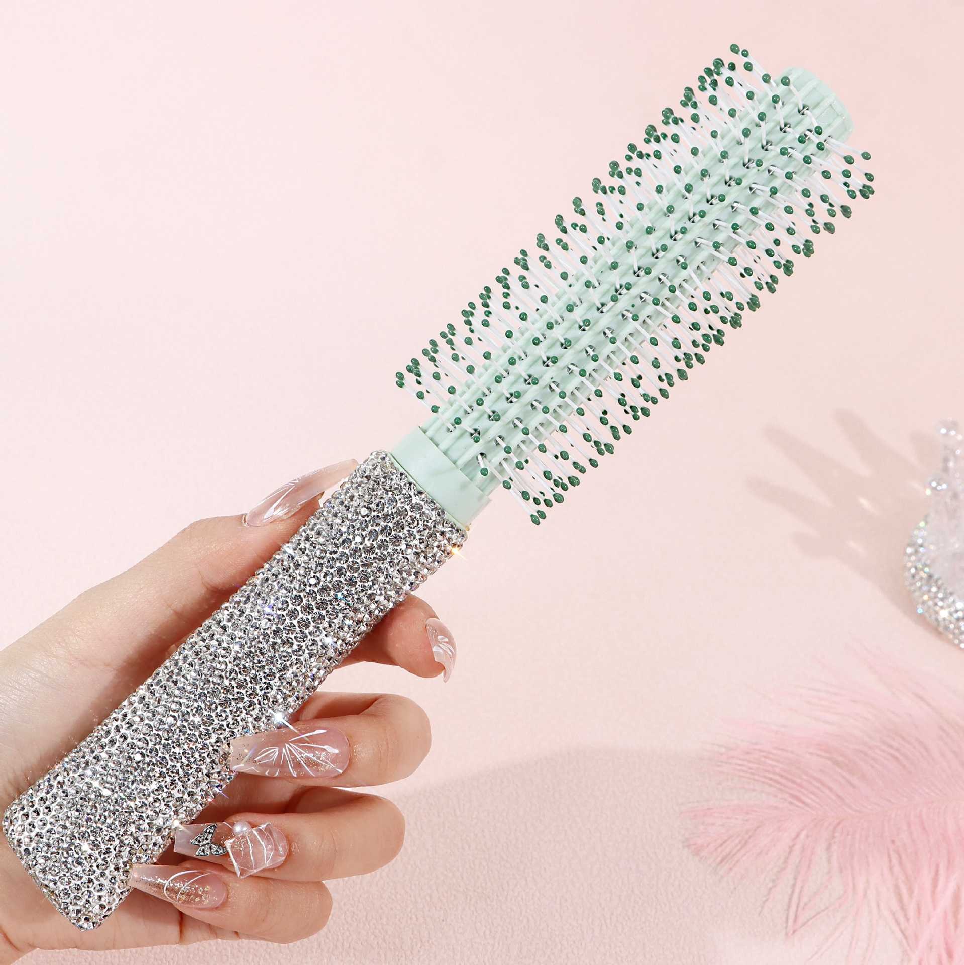 Sparkly Rhinestone Round Barrel Hair Brush 6C5CB159