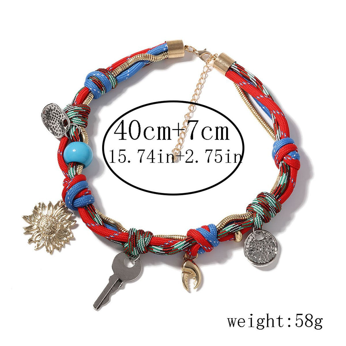 Stylish Rope Braided Key Pendant Necklace 6W6JNC624