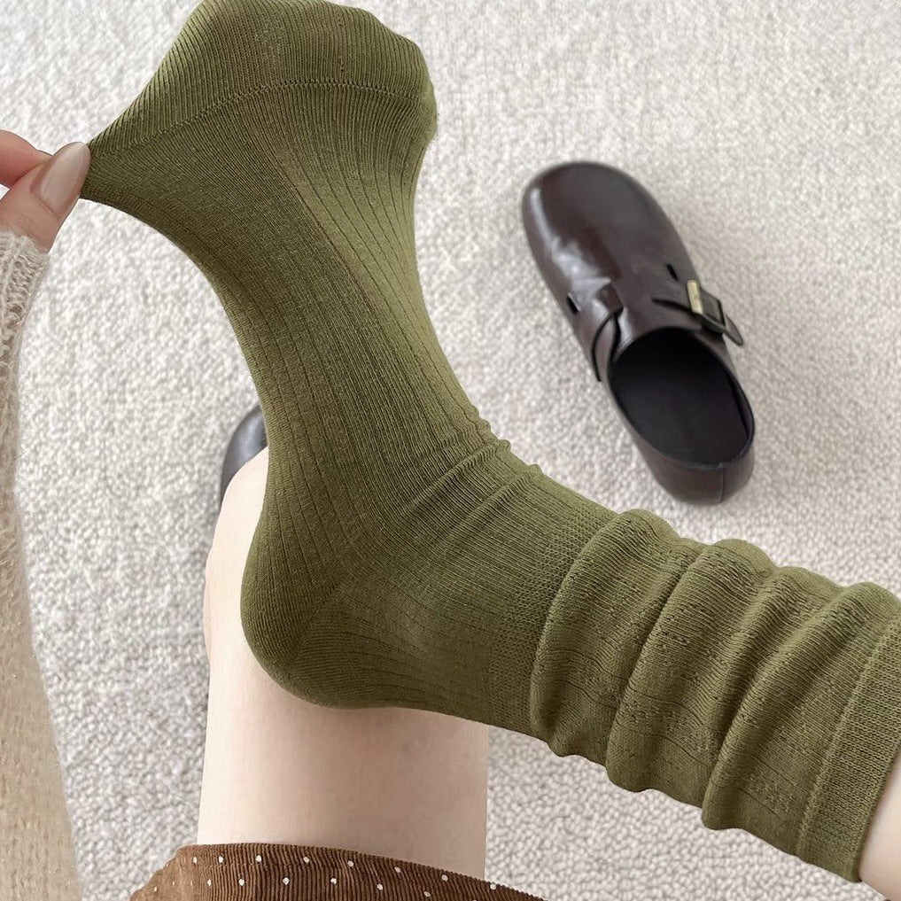 Simple Hollow Out Slouchy Crew Socks 6W8FSO814