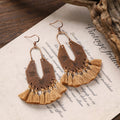 Geometric Wooden Dangle Earrings - DippedShop Wholesale - #3795