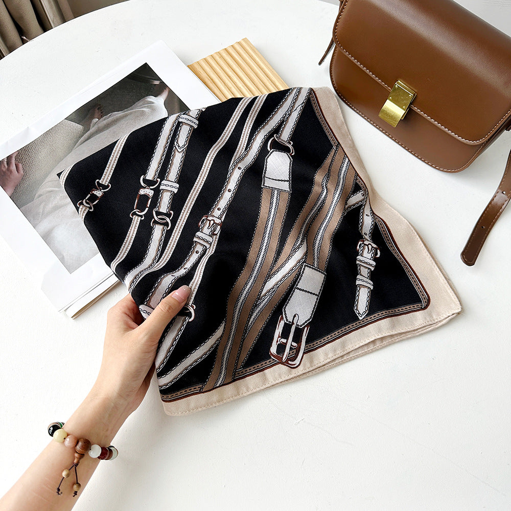 Stylish Geometry Print Square Shape Silk Scarf 6W6NSI187