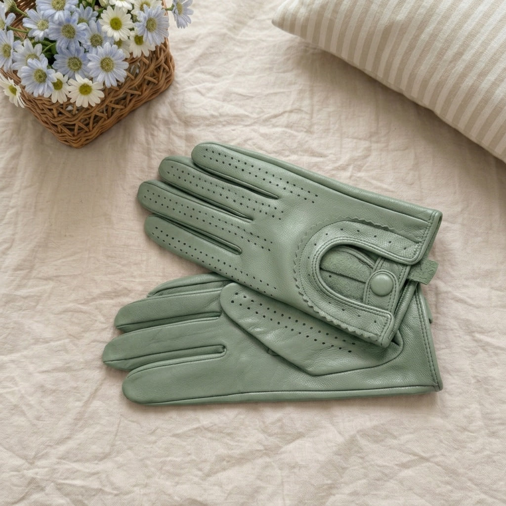 Leather Mesh Driving Gloves - DippedShop Wholesale - #5683