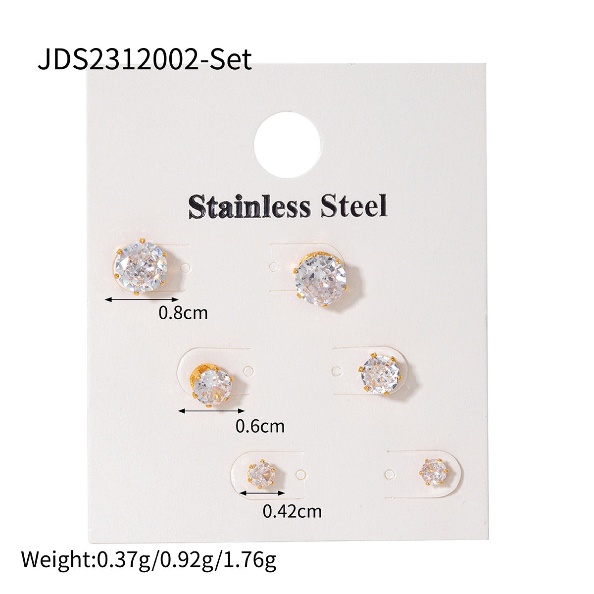 Gold Plated Rhinestone Hoops - DippedShop Wholesale - #1635