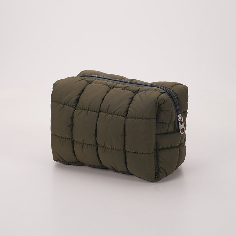 Simple Solid Color Quilted Shell Makeup Bag MK2BW6S10BOB94