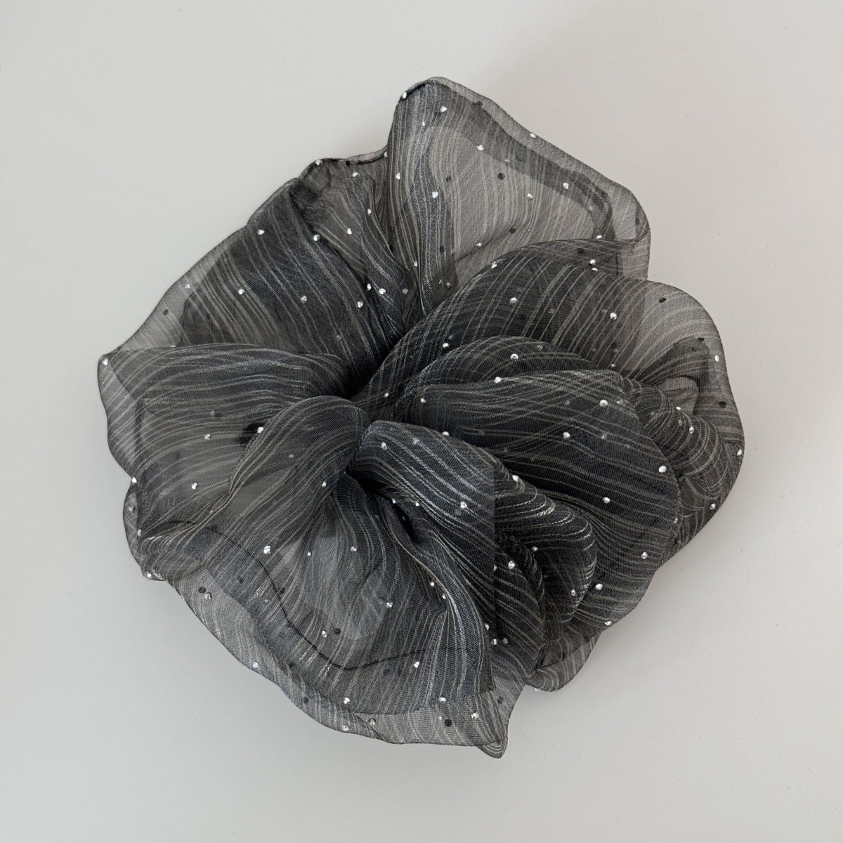 Rhinestone Organza Hair Scrunchie - DippedShop Wholesale - #6099
