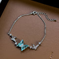 Vintage Butterfly Charm Cubic Zirconia Chain Bracelet 6W6JBR495