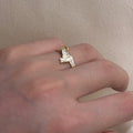 Gold Plated Geometric Ring - DippedShop Wholesale - #0691