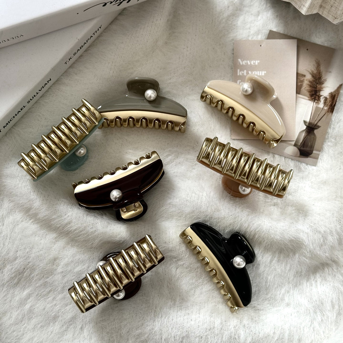 Elegant Pearl Color Block Acet - DippedShop Wholesale - #0851