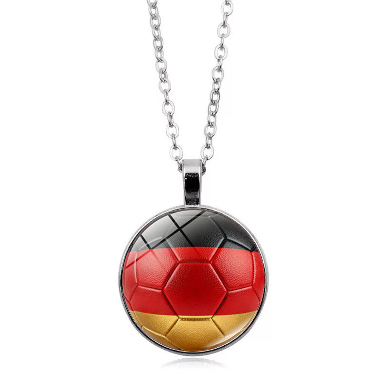 Stylish Country Flag Football Shape Pendant Necklace 8ZA6JNC279T
