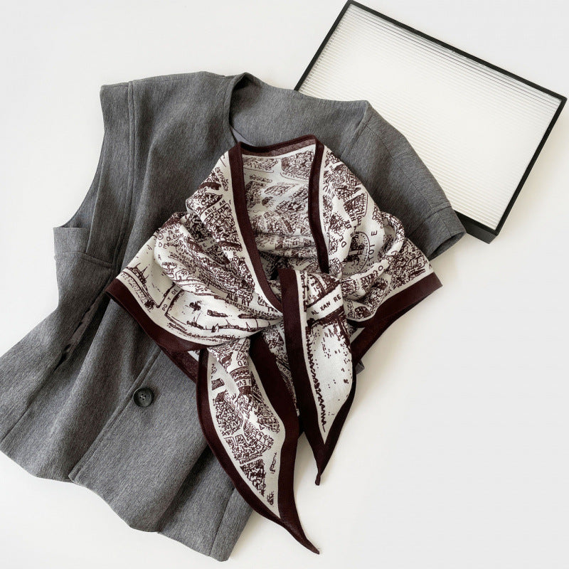 Printed Silk Scarf - DippedShop Wholesale - #5731