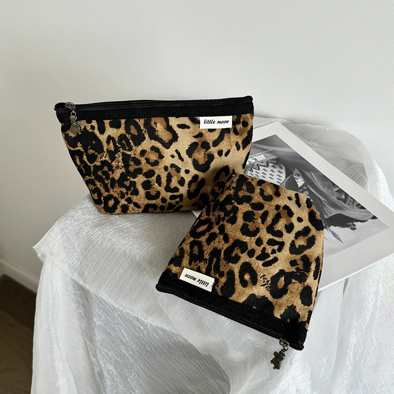 Leopard Print Canvas Portable Makeup Bag DP25C594