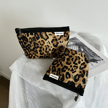 Leopard Print Canvas Portable Makeup Bag DP25C594