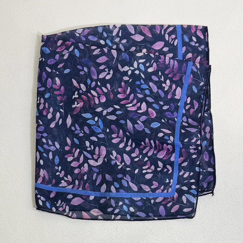 Sweet Butterfly Print Solid Color Silk Scarf 6W6NSI263