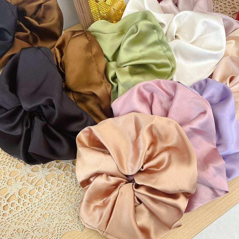 Oversized Solid Color Satin Elastic Scrunchies MK2BW6W6HSR48