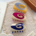 Unique Color Block Swirl Print Acetate Hair Claw 6W6HCP1636
