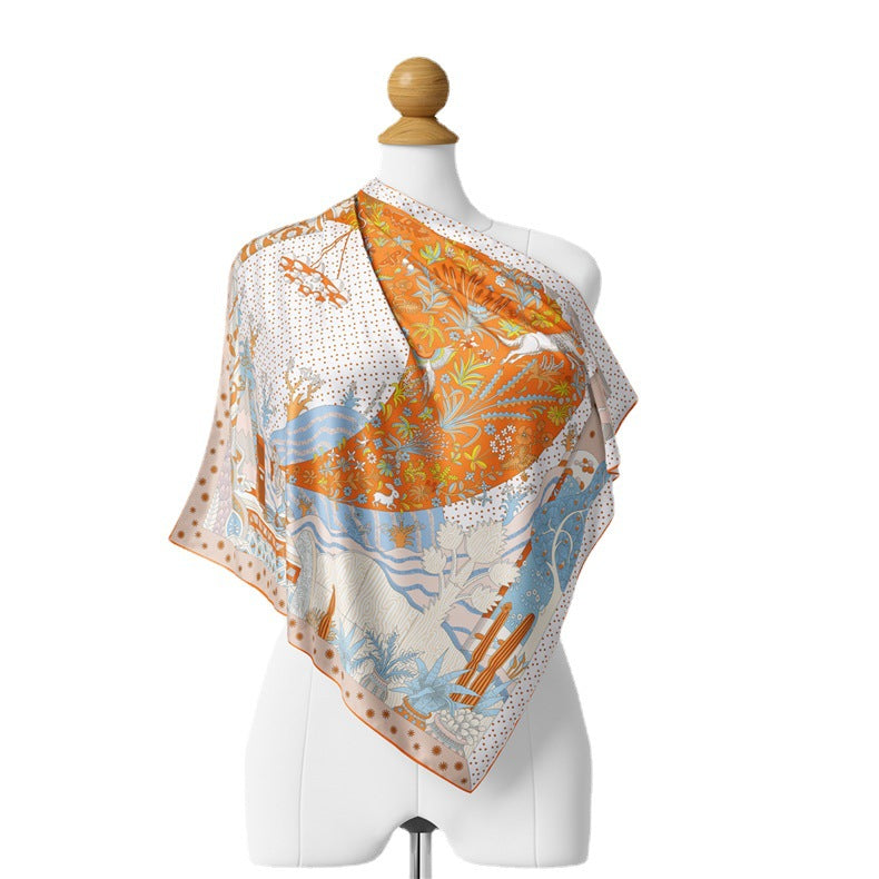 Abstract Silk Square Scarf - DippedShop Wholesale - #6227