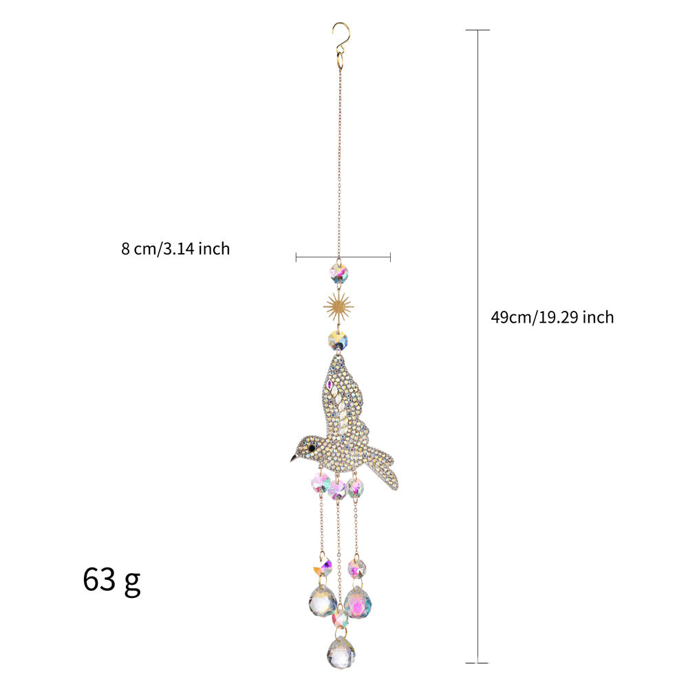 Sparkling Hummingbird Crystal Sun Catcher Wind Chime 6H7HLS206