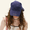 Vintage Letter Embroidery Plaid Scarf Baseball Cap 8BK6HAT186L