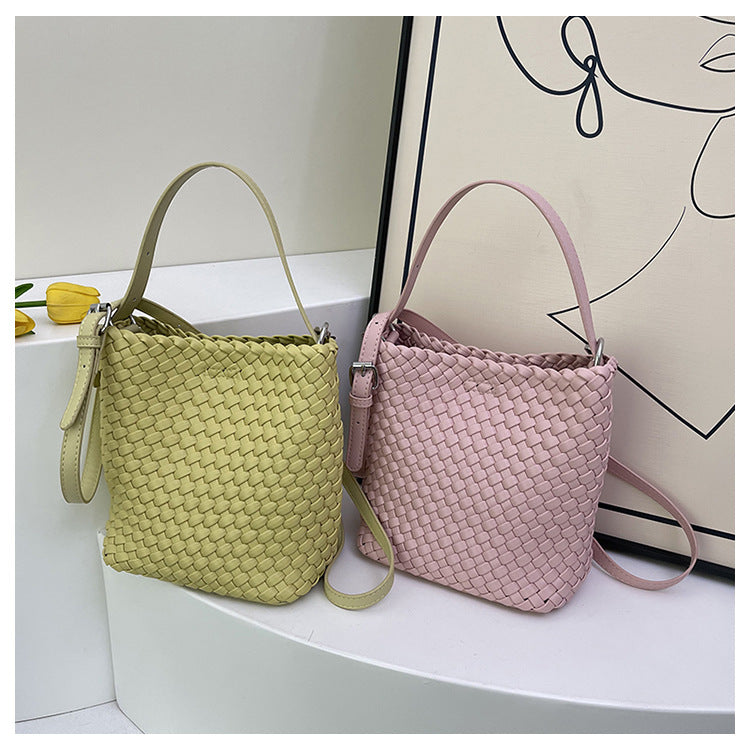 Casual Woven Bucket Bag - DippedShop Wholesale - #8723