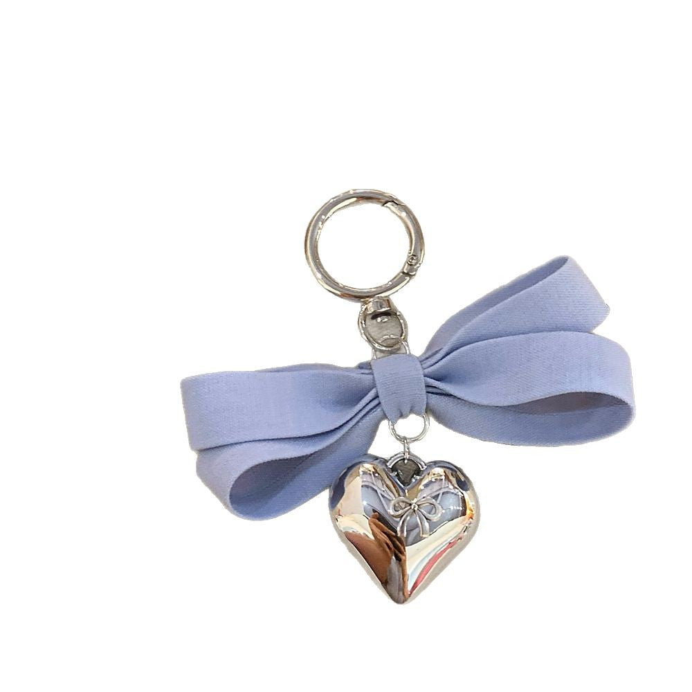 Cute Heart Solid Color Bow Knot Keychain DP25F596