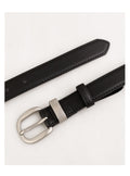Minimalist Silver Buckle Versatile Leather Belt 6W6JBT156