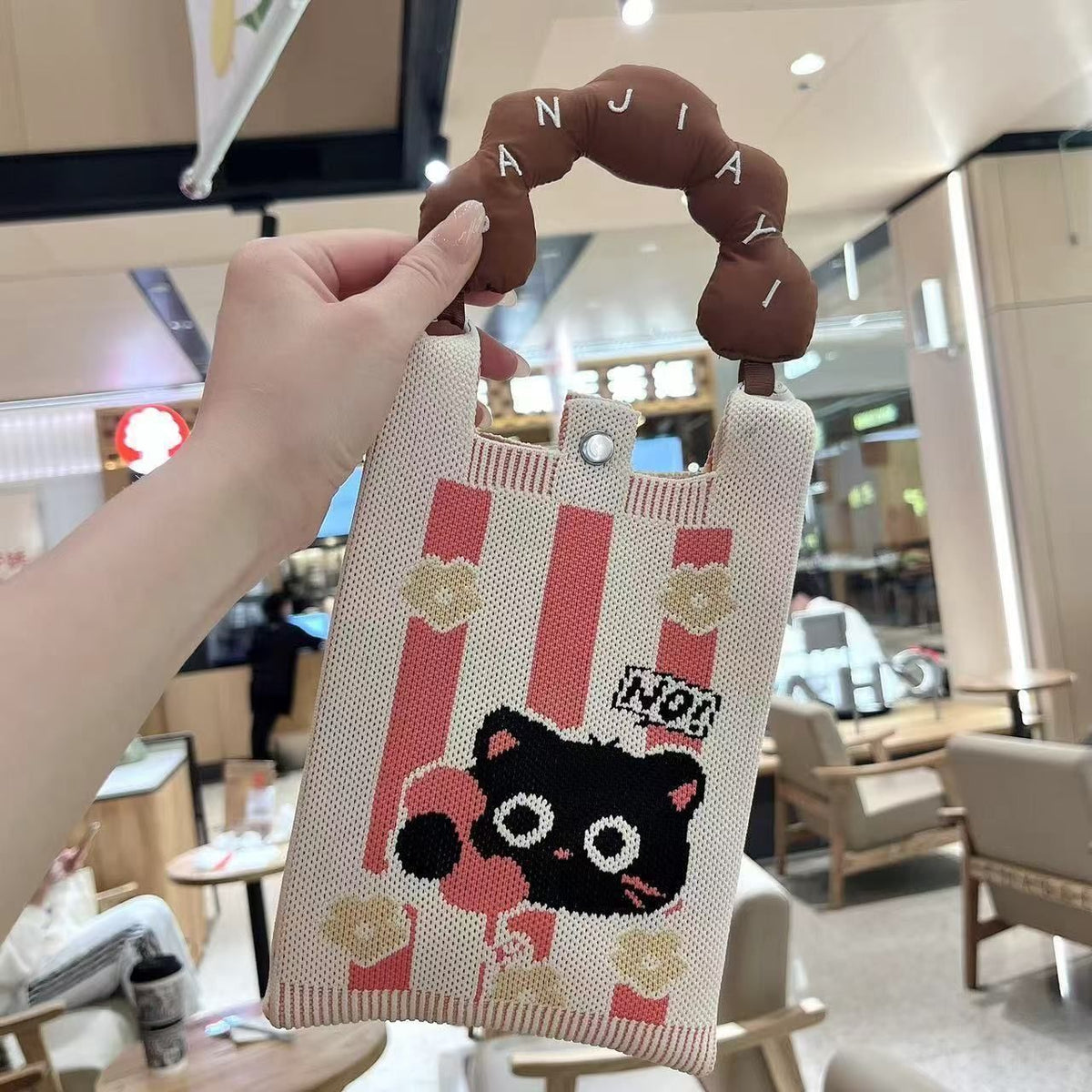Sweet Cartoon Print Knit Crossbody - DippedShop Wholesale - #3635