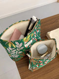 Casual Floral Embroidery Large Capacity Makeup Bag MK2BW6W10BOB403