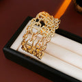 Exaggerated Gold Plated Hollow Wide Open Bracelet 6W6JBR696