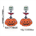 Halloween Rhinestone Pumkin Bat Pendant Dangle Earrings 6W6JER552