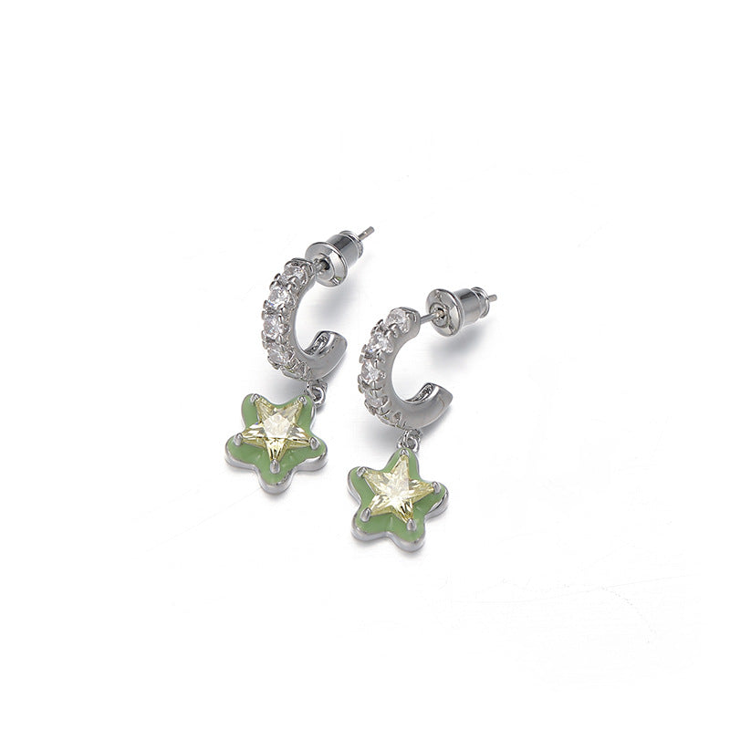 Star Pendant Stud Earrings - DippedShop Wholesale - #5667