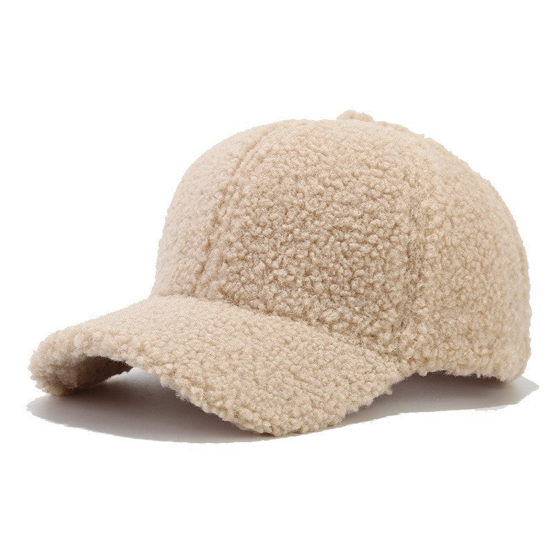 Vinatge Solid Color Lamb Wool Baseball Cap DP25H711